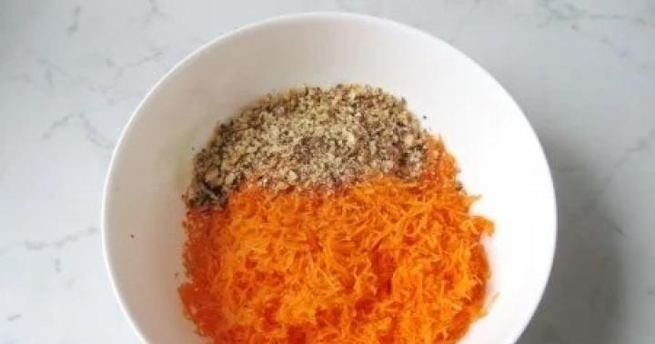 Салат: морковь с орехами Морковь с орехами